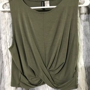H&M Olive green crop top